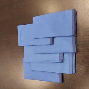Pottery Barn set/6 Cloth Napkins 2-Tone Blue